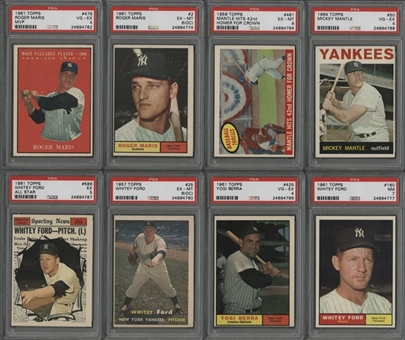 1956-1986 Topps PSA-Graded Collection (24) Including Mantle and Many Other Hall of Famers